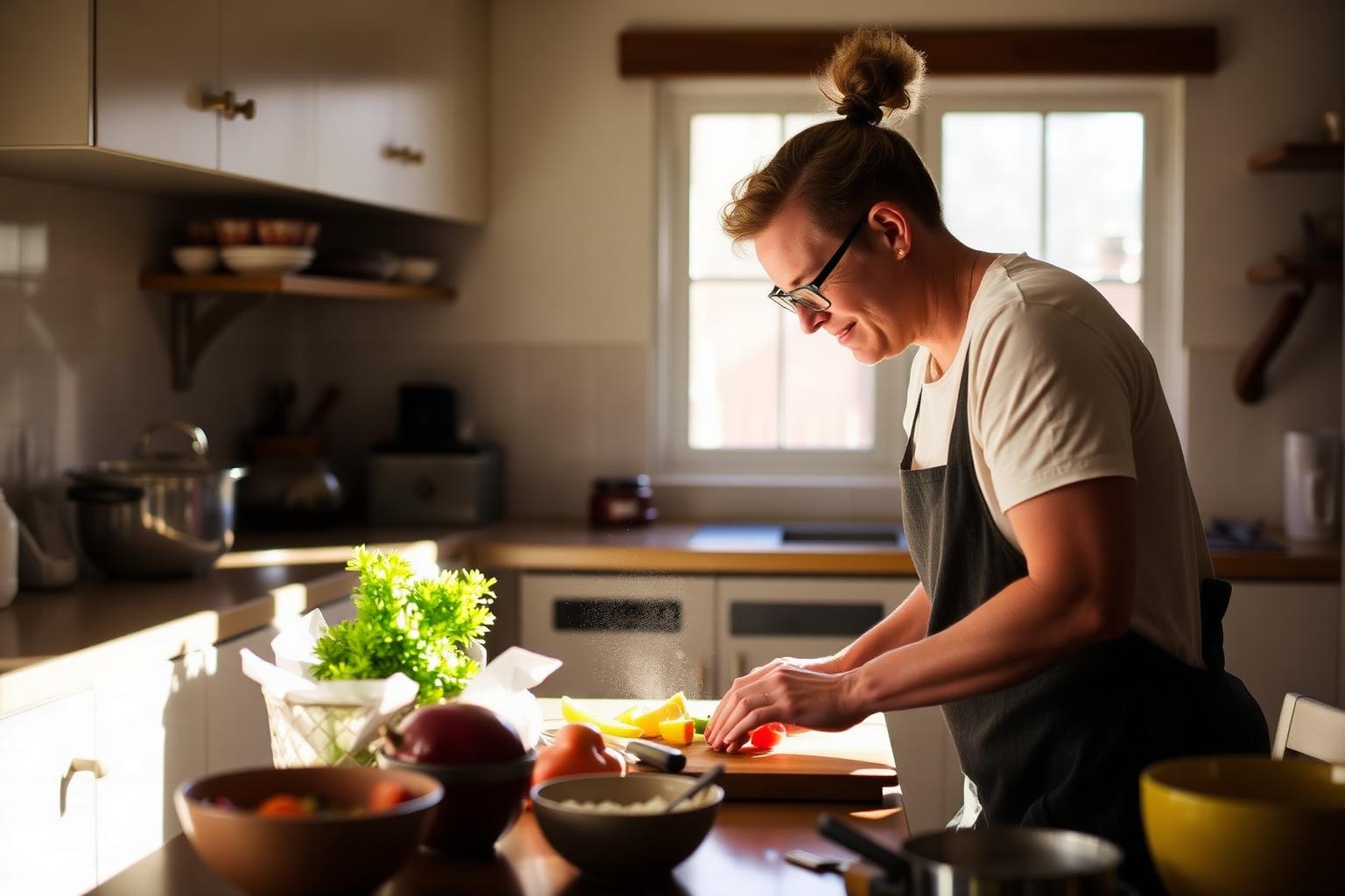 Support worker helping with household tasks