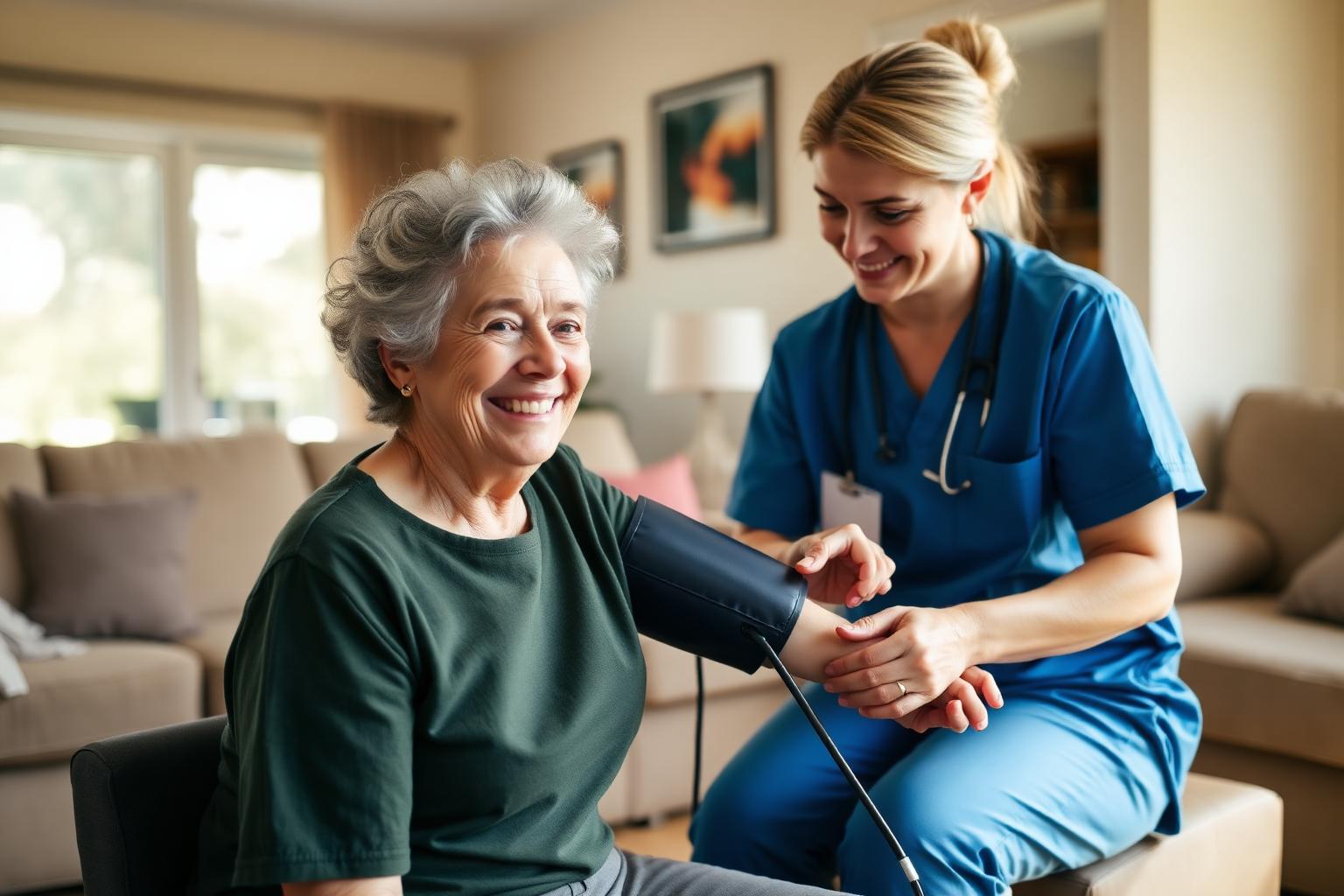 Registered nurse providing in-home clinical care